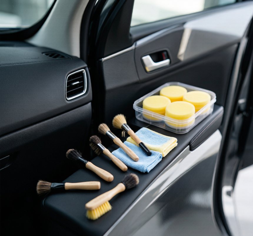 Kit de nettoyage intérieur automobile, 12 pièces