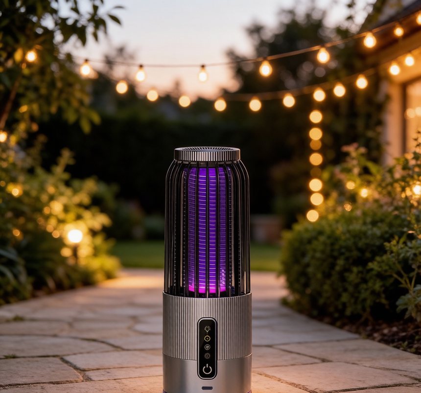 Lampe solaire anti-moustiques extérieure 2-en-1