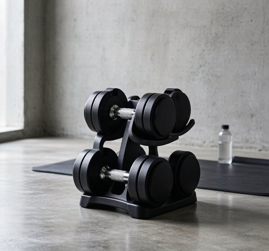 Haltères réglables compacts 5-en-1