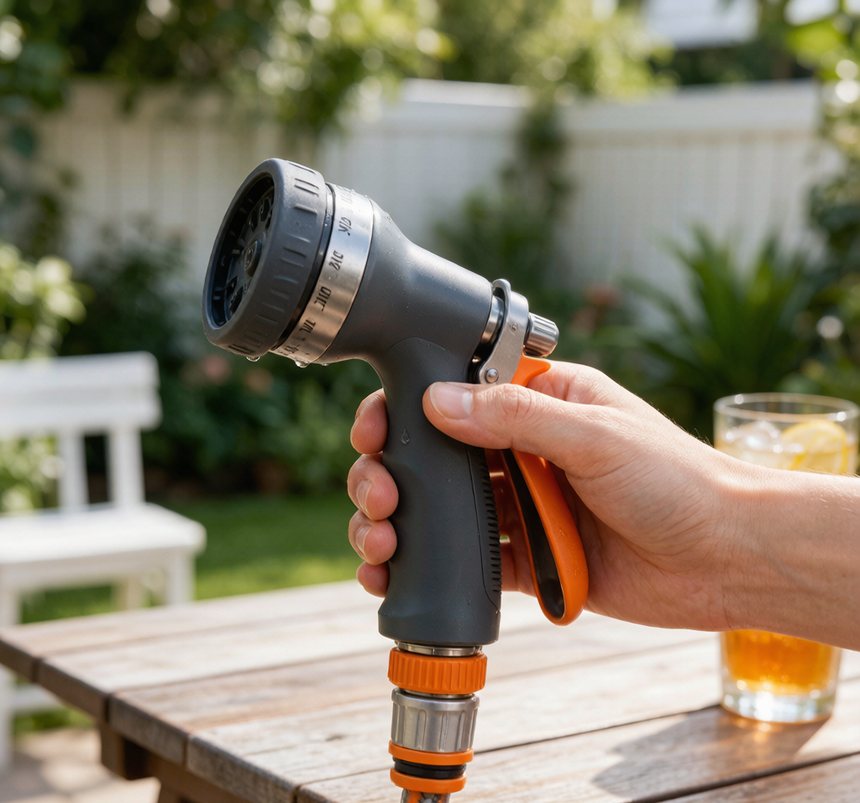 Pistolet d’arrosage à 10 jets, commande au pouce