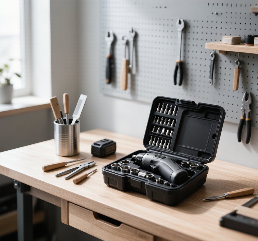 Tournevis électrique sans fil, coffret de 25 pièces