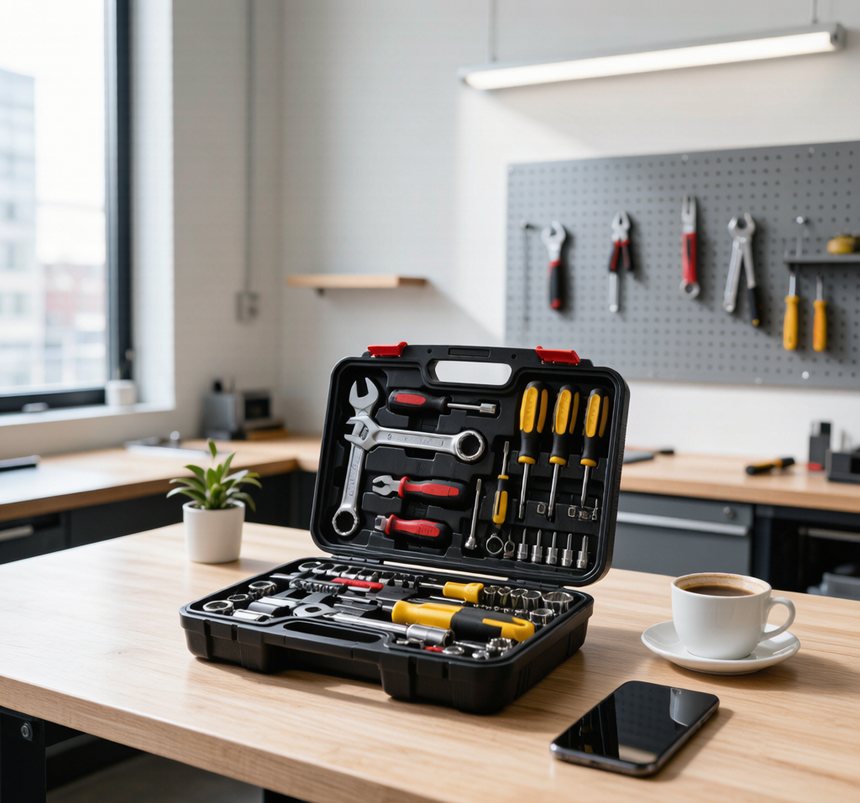 Coffret d’outillage domestique, 39 pièces